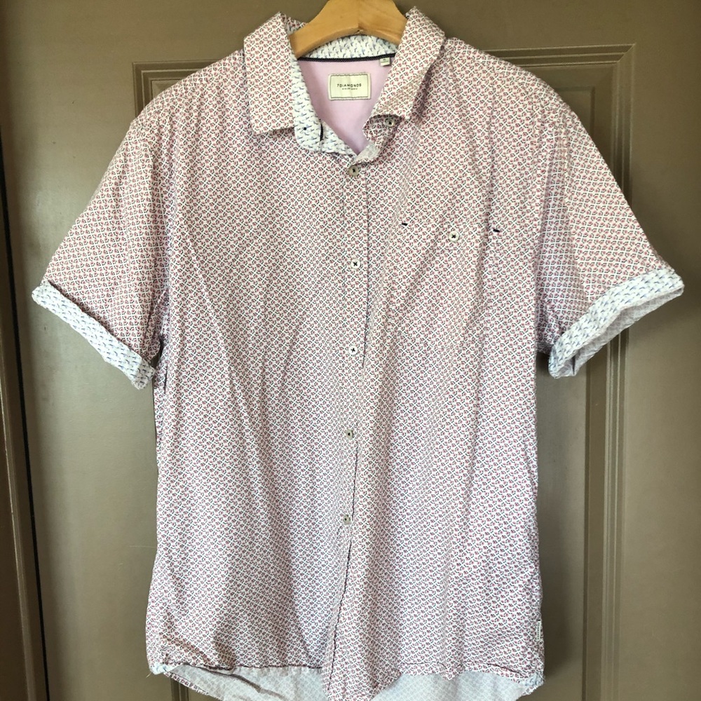 Short sleeve button front